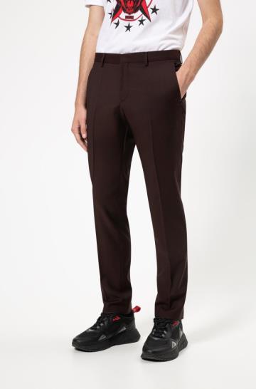 Spodnie HUGO Slim Fit Ciemny Czerwone Męskie (Pl44832)